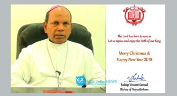 ഓഖി ദുരന്തവും ബോണക്കാട്ടെ കുരിശ്‌ തകര്‍ത്തതും ഈ ക്രിസ്‌മസ്‌ നാളുകളില്‍ വലിയ വേദന ; ബിഷപ്‌ ഡോ.വിന്‍സെന്റ്‌ സാമുവല്‍