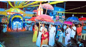 തിരുനാൾ പ്രദക്ഷിണത്തിന് ക്ഷേത്രത്തിൽ സ്വീകരണം