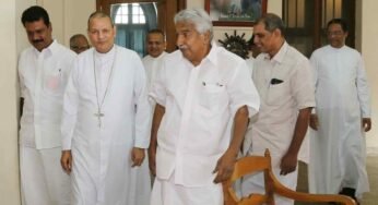 വരാപ്പുഴ രൂപതയുടെ ദുരിതാശ്വാസ പ്രവർത്തനങ്ങളിൽ നന്ദിയർപ്പിച്ച് മുൻമുഖ്യൻ ഉമ്മൻ ചാണ്ടി