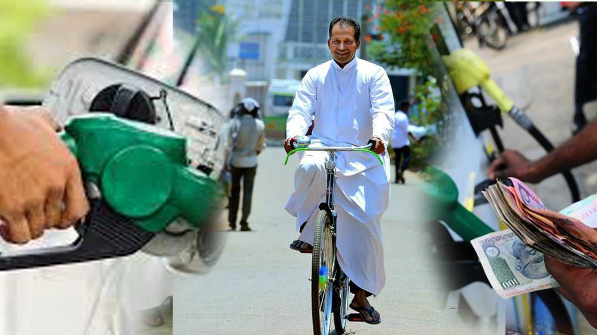 ഇന്ധന വിലവർധനവിനെ വെല്ലുവിളിച്ച് സൈക്കിളുമായി വൈദികൻ