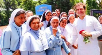 സേക്രഡ്ഹാര്‍ട്ടിലെ സന്യാസിനികളോട് കുശലാന്വേഷണം നടത്തി രാഹുല്‍ഗാന്ധി