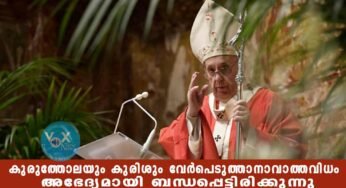 കുരുത്തോലയും കുരിശും വേർപെടുത്താനാവാത്തവിധം അഭേദ്യമായി ബന്ധപ്പെട്ടിരിക്കുന്നു; ഫ്രാൻസിസ് പാപ്പാ